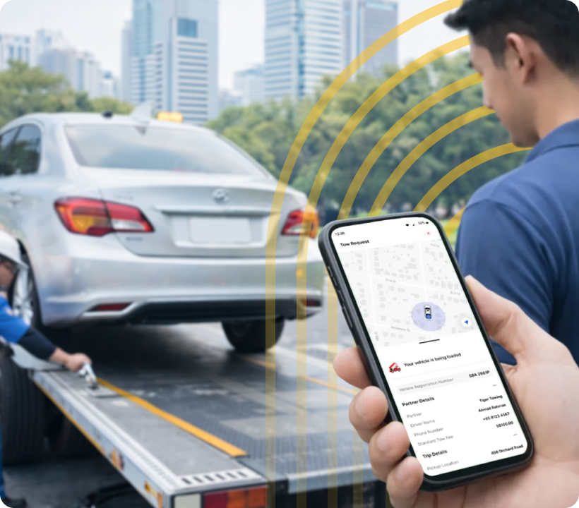 Towing partner dispatched via app